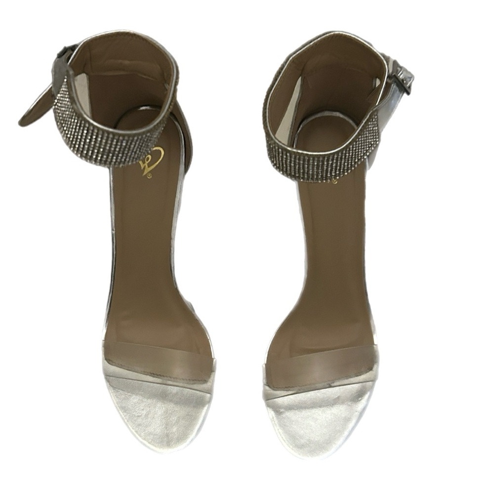 Elegant Silver Ankle Strap Heels